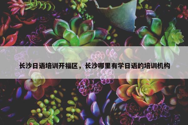 长沙日语培训开福区，长沙哪里有学日语的培训机构