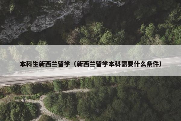 本科生新西兰留学（新西兰留学本科需要什么条件）