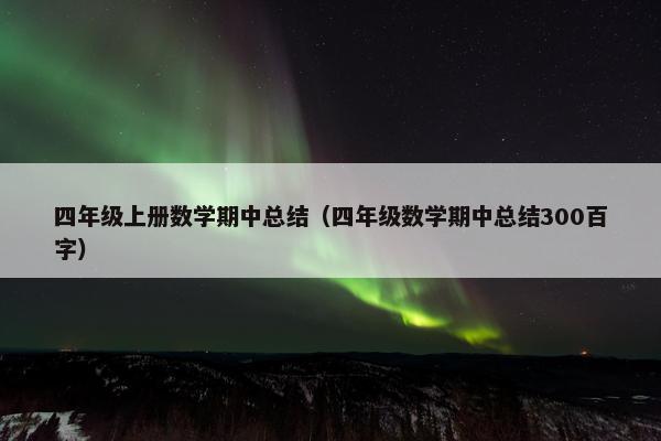 四年级上册数学期中总结（四年级数学期中总结300百字）