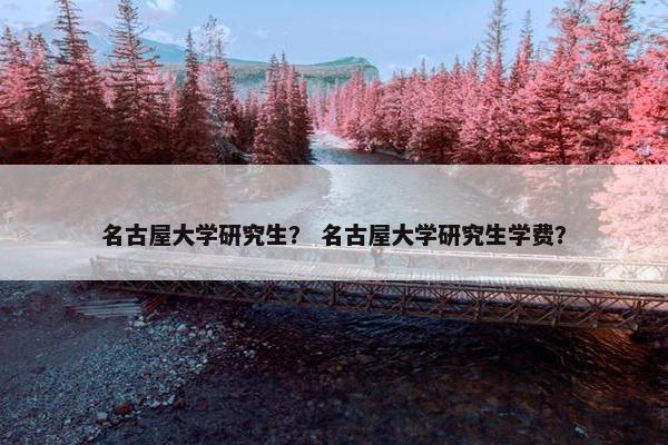 名古屋大学研究生？ 名古屋大学研究生学费？