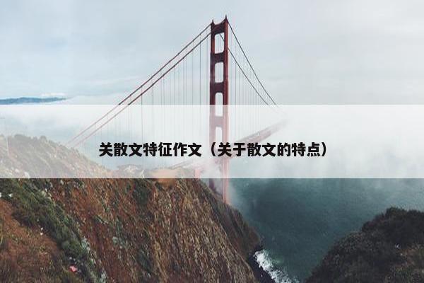 关散文特征作文（关于散文的特点）