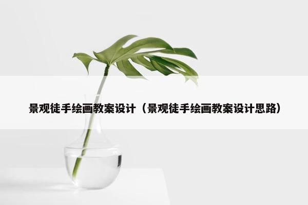 景观徒手绘画教案设计（景观徒手绘画教案设计思路）