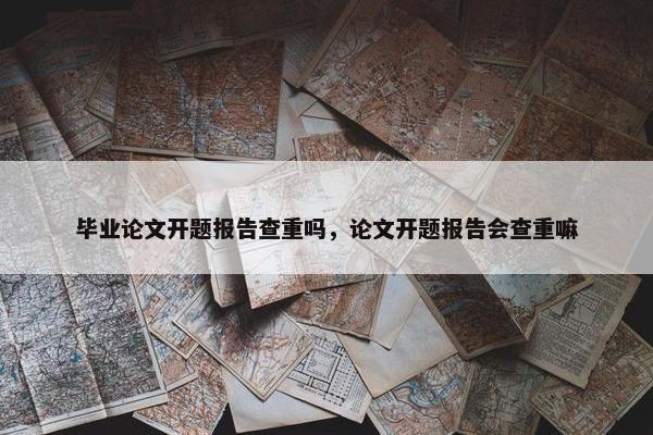 毕业论文开题报告查重吗，论文开题报告会查重嘛