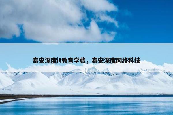 泰安深度it教育学费，泰安深度网络科技
