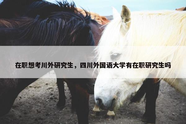 在职想考川外研究生，四川外国语大学有在职研究生吗