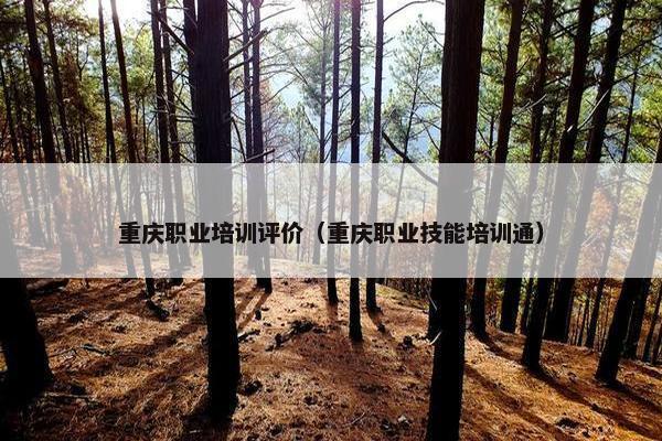 重庆职业培训评价（重庆职业技能培训通）