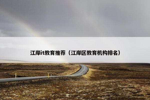 江岸it教育推荐（江岸区教育机构排名）