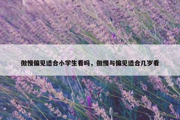 傲慢偏见适合小学生看吗，傲慢与偏见适合几岁看