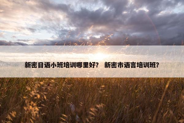 新密日语小班培训哪里好？ 新密市语言培训班？