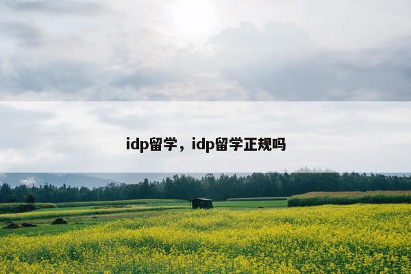 idp留学，idp留学正规吗