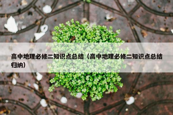 高中地理必修二知识点总结（高中地理必修二知识点总结归纳）