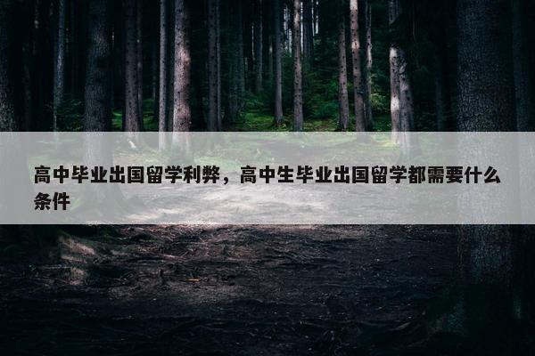 高中毕业出国留学利弊，高中生毕业出国留学都需要什么条件