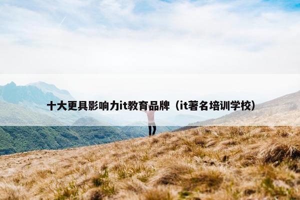 十大更具影响力it教育品牌（it著名培训学校）