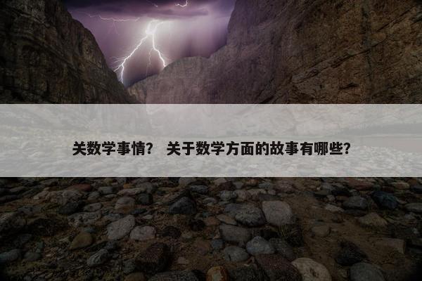 关数学事情？ 关于数学方面的故事有哪些？