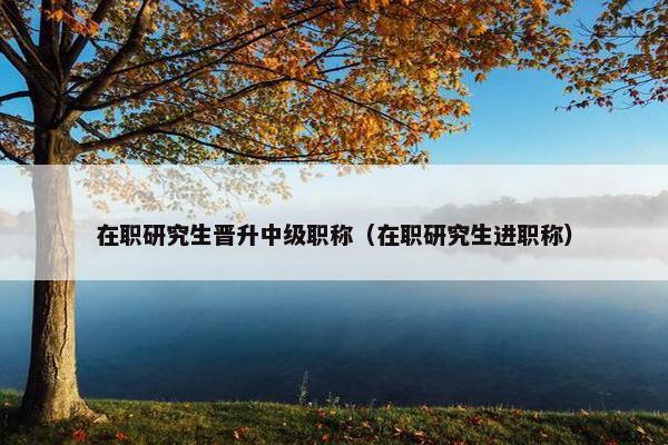 在职研究生晋升中级职称（在职研究生进职称）