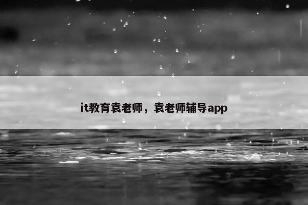 it教育袁老师，袁老师辅导app