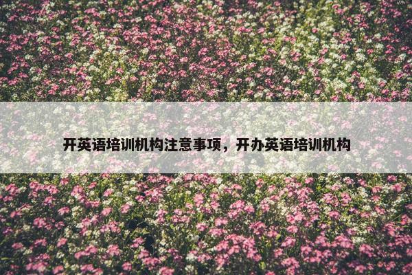 开英语培训机构注意事项，开办英语培训机构