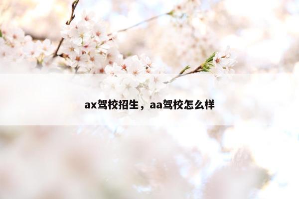 ax驾校招生，aa驾校怎么样