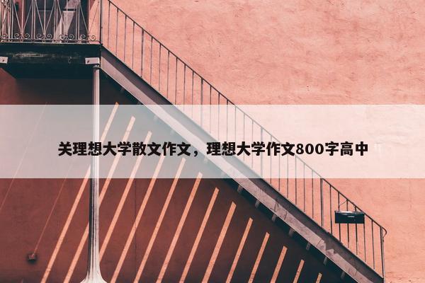 关理想大学散文作文，理想大学作文800字高中
