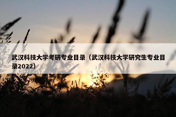 武汉科技大学考研专业目录（武汉科技大学研究生专业目录2022）