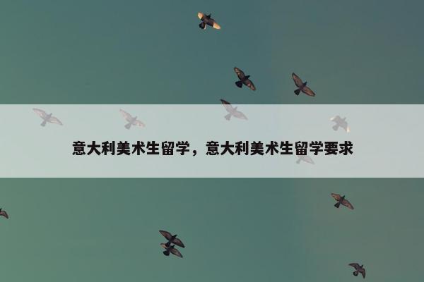 意大利美术生留学，意大利美术生留学要求