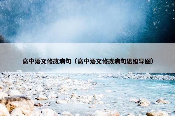 高中语文修改病句（高中语文修改病句思维导图）