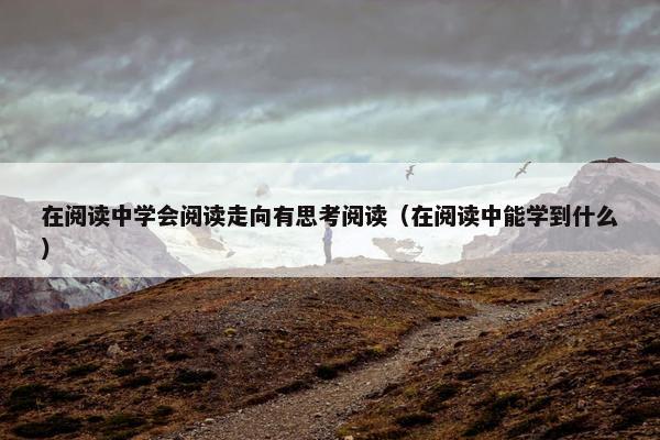 在阅读中学会阅读走向有思考阅读（在阅读中能学到什么）