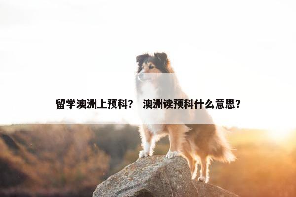 留学澳洲上预科？ 澳洲读预科什么意思？