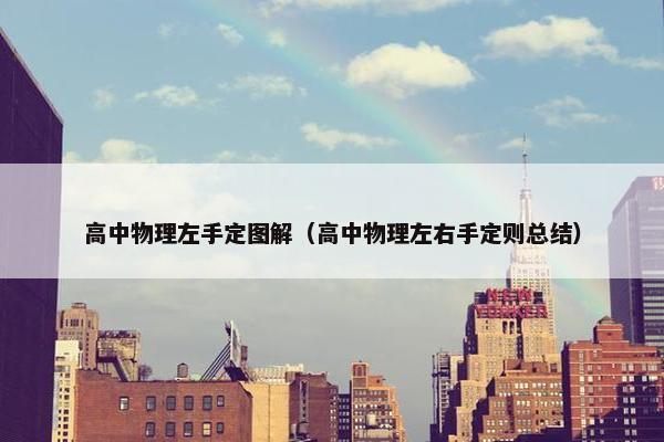 高中物理左手定图解（高中物理左右手定则总结）