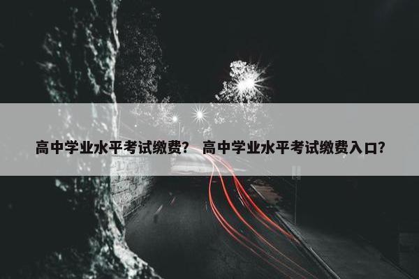 高中学业水平考试缴费？ 高中学业水平考试缴费入口？