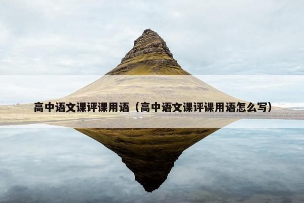 高中语文课评课用语（高中语文课评课用语怎么写）