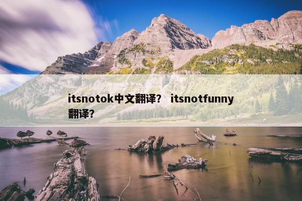 itsnotok中文翻译？ itsnotfunny翻译？