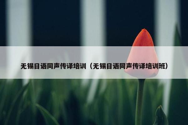 无锡日语同声传译培训（无锡日语同声传译培训班）