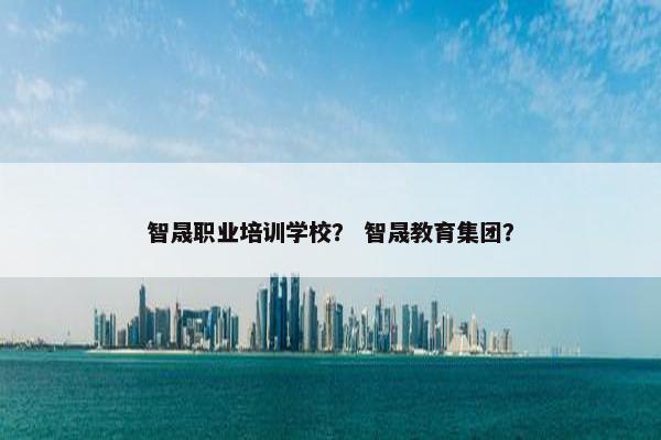 智晟职业培训学校？ 智晟教育集团？