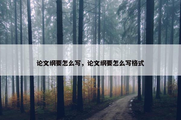 论文纲要怎么写，论文纲要怎么写格式