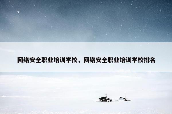 网络安全职业培训学校，网络安全职业培训学校排名