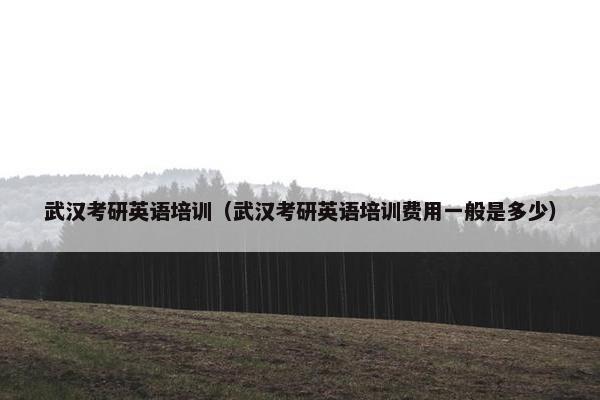 武汉考研英语培训（武汉考研英语培训费用一般是多少）