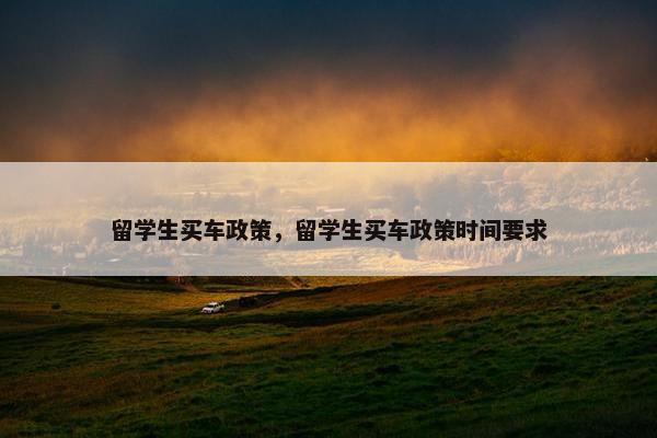 留学生买车政策，留学生买车政策时间要求