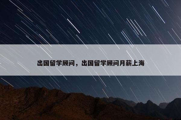 出国留学顾问，出国留学顾问月薪上海