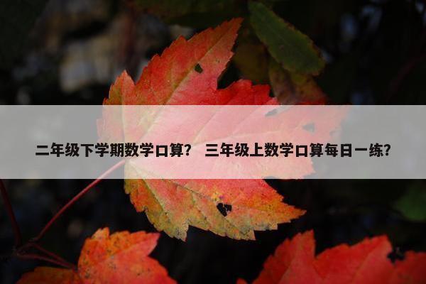 二年级下学期数学口算？ 三年级上数学口算每日一练？