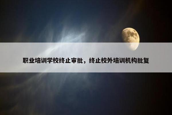 职业培训学校终止审批，终止校外培训机构批复