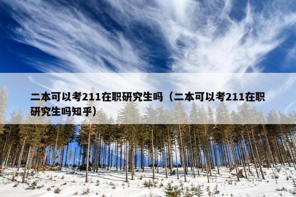 二本可以考211在职研究生吗（二本可以考211在职研究生吗知乎）