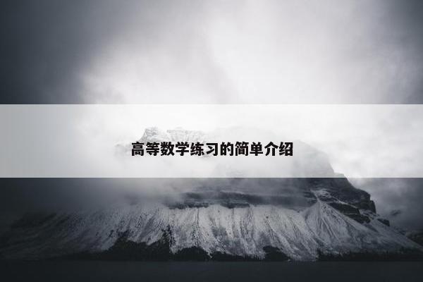 高等数学练习的简单介绍