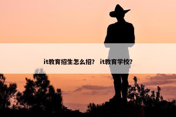 it教育招生怎么招？ it教育学校？