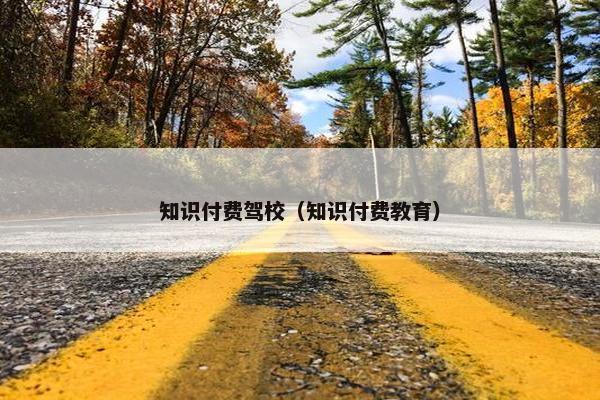 知识付费驾校（知识付费教育）