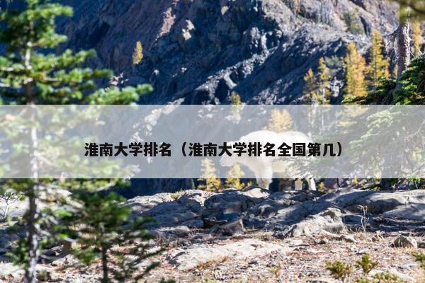 淮南大学排名（淮南大学排名全国第几）