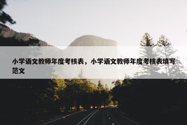 小学语文教师年度考核表，小学语文教师年度考核表填写范文