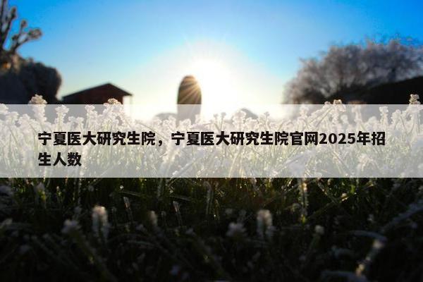宁夏医大研究生院，宁夏医大研究生院官网2025年招生人数