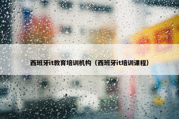 西班牙it教育培训机构（西班牙it培训课程）