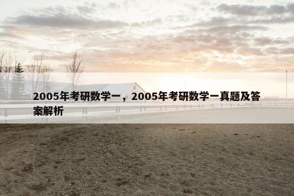 2005年考研数学一，2005年考研数学一真题及答案解析